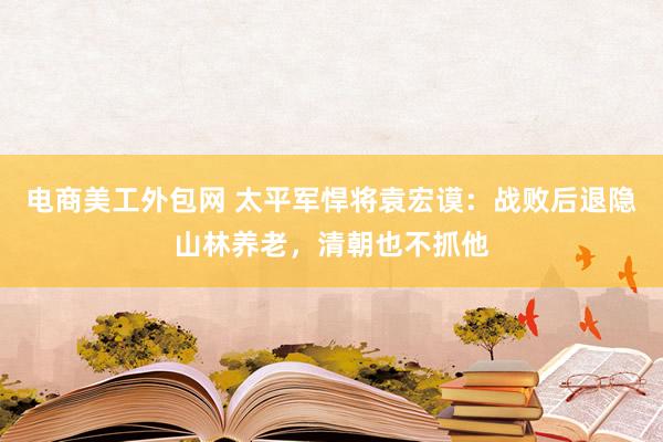 电商美工外包网 太平军悍将袁宏谟：战败后退隐山林养老，清朝也不抓他